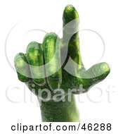 Royalty Free RF Clipart Illustration Of A 3d Green Circuit Hand Pointing Outward by Tonis Pan