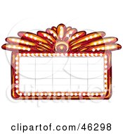 Blank Illuminated Red Casino Or Theater Marquee Sign