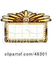 Poster, Art Print Of Blank Illuminated Gold Casino Or Theater Marquee Sign