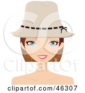 Poster, Art Print Of Pretty Dirty Blond Woman Wearing A Hat