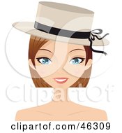 Poster, Art Print Of Pretty Dirty Blond Woman Wearing A Stylish Hat