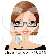 Royalty Free RF Clipart Illustration Of A Dirty Blond Caucasian Secretary Taking A Phone Call by Melisende Vector