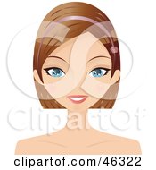 Royalty Free RF Clipart Illustration Of A Short Haired Woman Wearing A Head Band by Melisende Vector