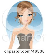 Royalty Free RF Clipart Illustration Of An Elegant Dirty Blond Caucasian Woman In A Prom Dress by Melisende Vector