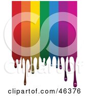 Painted Rainbow Background With Drips On White