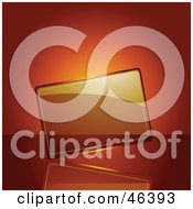 Royalty Free RF Clipart Illustration Of A Blank Transparent Glass Plaque On An Orange Background