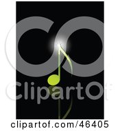 Poster, Art Print Of Bright Beam Of Light On Top Of A Green Music Note