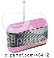 Retro Pink Fm Radio With The Antenna Up