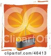 Royalty Free RF Clipart Illustration Of A Retro Orange Fm Radio With An Antenna by elaineitalia