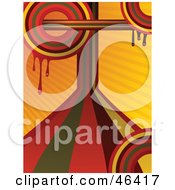 Royalty Free RF Clipart Illustration Of A Funky Dripping Orange Retro Rainbow Background Circles by elaineitalia