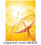 Royalty Free RF Clipart Illustration Of A Satellite Dish Transmitting Microwaves