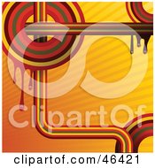 Poster, Art Print Of Funky Orange Retro Rainbow Background With Turns And Circles