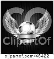 Winged Soccer Ball With A Blank Banner