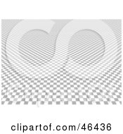 Royalty Free RF Clipart Illustration Of A Checkered Optical Illusion Background Leading Into The Distance