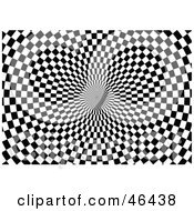 Poster, Art Print Of Black And White Checkered Optical Illusion Flowing In A Flower Petal Like Motion