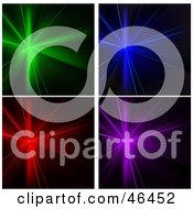 Digital Collage Of Colorful Shining Disco Stage Lights