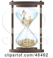 Royalty Free RF Clipart Illustration Of Two Sinking Homes In An Hourglass by Eugene #COLLC46462-0054