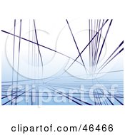 Royalty Free RF Clipart Illustration Of A Background Of Blue Cables Strings Or Wires On Blue