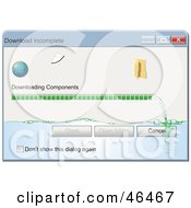 Royalty Free RF Clipart Illustration Of A Download Incomplete Computer Window Showing The Process Bar Running Water