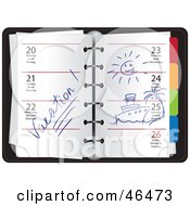 Royalty Free RF Clipart Illustration Of A Weekly Organizer Planner Opened To Vacation Week by Eugene