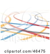 Royalty Free RF Clipart Illustration Of Colorful Tire Tread Marks On A White Background by Eugene #COLLC46475-0054