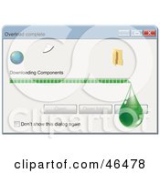 Royalty Free RF Clipart Illustration Of A Computer Download Window With A Water Drop Suspended From The Process Bar