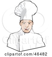 Royalty Free RF Clipart Illustration Of A Friendly Young Male Culinary Chef by David Rey