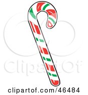 Royalty Free RF Clipart Illustration Of A Green Red And White Christmas Peppermint Candy Cane