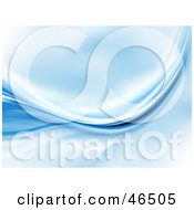 Royalty Free RF Clipart Illustration Of A Blue Wave Background Curving Upwards