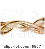 Poster, Art Print Of Horizontal Brown And Orange Wave On White