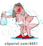 Overweight Woman Having A Hot Flash From The Hot Summer Weather Clipart by djart #COLLC4651-0006