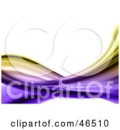 Poster, Art Print Of Abstract Yellow And Purple Swooshy Wave On White