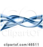 Royalty Free RF Clipart Illustration Of Thick Blue Waves Swooshing Across A White Background