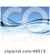 Royalty Free RF Clipart Illustration Of Smooth White And Blue Waves On A Gradient Background