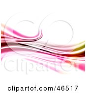Royalty Free RF Clipart Illustration Of A Flowing Pink Wave With Green At The End