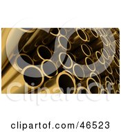 Royalty Free RF Clipart Illustration Of Stacked 3d Copper Pipes by KJ Pargeter