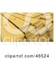 Poster, Art Print Of 3d Pine Wood Planks Stacked In A Lumber Yard