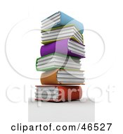 Poster, Art Print Of Messy Stack Of Colorful 3d Library Books