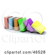 Poster, Art Print Of Row Of Collapsing Colorful 3d Books