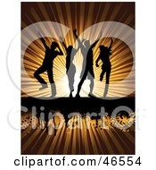 Poster, Art Print Of Silhouetted Adults Crumping On A Bursting Sun Background