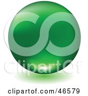 Royalty Free RF Clipart Illustration Of A Matte Green Floating Sphere With A Shadow On White