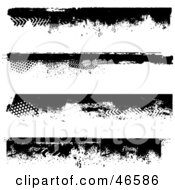 Digital Collage Of Black Grunge Border Elements