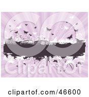 Royalty Free RF Clipart Illustration Of A Purple Burst Butterfly Background With A Text Box by KJ Pargeter