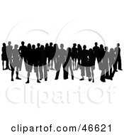 Royalty Free RF Clipart Illustration Of A Silhouetted Crowd Of Standing Young Adults