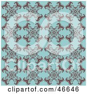 Poster, Art Print Of Antique Blue Background With A Floral Pattern