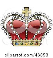 Poster, Art Print Of Beaded Red Royal Kings Crown With Jewels