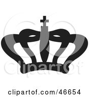 Clipart Illustration Of A Black Balloon Herald Crown With A Cross