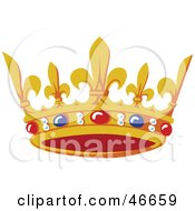 Poster, Art Print Of Ruby Sapphire And Pearl Adorned Kings Crown