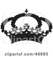 Clipart Illustration Of A Black Balloon Herald Crown With A Crucifix
