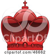 Clipart Illustration Of A Red Arched Kings Crown With A Cross